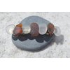 Genuine Brown and Frosted Sea Glass French Barrette Hair Clip