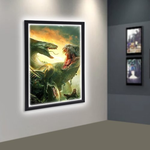 24"x36" Led Movie Poster Frame, Backlit Poster Frame, Art Picture Light Box Advertising Display Frame, Digital Signage Display, Lighted Theater Advertising Signs, Light Box (Black)