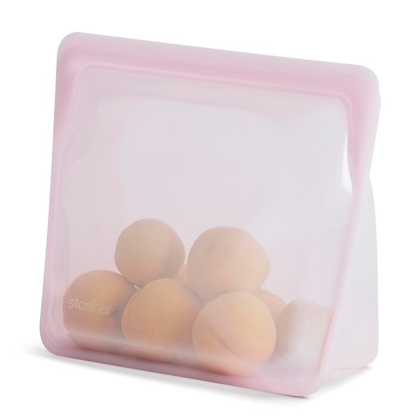 Stasher Platinum Silicone Food Grade Reusable Storage Bag, Pink (Stand-Up Mega) | Reduce Single-Use Plastic | Cook, Store, Sous Vide, or Freeze | Leakproof, Dishwasher-Safe, Eco-friendly | 104 Oz