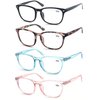 HAPJOYS Reading Glasses for Women +2.50 Blue Light Blocking Readers Square Blue Rays Cheater Glasses 4 Pack Clear Lenses Anti Glare Reduce Eyestrain Protect Eyes