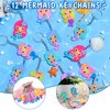 KELENO 98 Mermaid Party Favors for Girls Birthday Supplies Straw Bubble Wand Slap Bracelet Keychain Sticker Toy Gift Prize Goodie Bags Stuffers Kids Decorations Mermaid Birthday Party Favors