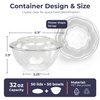 Fit Meal Prep 150 Pack 32 oz Clear Plastic Salad Bowls with Airtight Lids, Disposable To Go Salad Containers for Lunch, Meal, Party, BPA Free Clear Bowl for Acai, Green Salad, Fruits, Nuts
