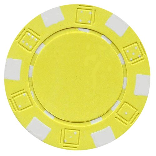 DA VINCI 50 Clay Composite Dice Striped 11.5 Gram Poker Chips, Yellow