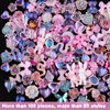 Kikonoke 100 Pieces 3D Resin Butterfly Bear Nail Charms Rose Flower Peach Skirt Bow Deer Snake Rabbit Animal Shaped Rhinestones Pearls for DIY Nail Art Decoration Making Craft (Pink)
