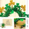 Coridy St. Patrick's Day Headbands Big Shamrock Hairbands Green Clover Headpiece Glitter Sequins Festive Parade Costume Party Hair Accessories for Women Girls