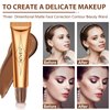 Contour Stick,Highlighter Makeup Stick for Cheeks Eyes Lips with Cushion Applicator,Moist Smooth Lightweight Breathable,Smooth Natural Matte Finish(Contour+Gold)
