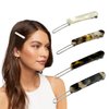 4Pcs French Style Small Barrettes Cellulose Acetate Side Slide Barrette Leopard Snap on Hair Clips Hair Barrettes for Women Fine Hair