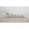 Silver oval pearly white bead crystal alligator hair clip for fine thin hair