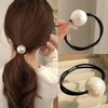 Pearl Hair Scrunchies for Women French White Pearl Elastic Scrunchies Elegant Hair Ties Hair Accessories for Thick Hair High Ponytail Holder Hair Jewels for Girls