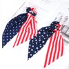 American Flag Hair Ties for Woman Girls Red White and Blue Ribbon Hair Scrunchies Elastic Patriotic 4th of July Hair Tie Independence Day Memorial Day Party Supplies Hair Accessories 2PCS