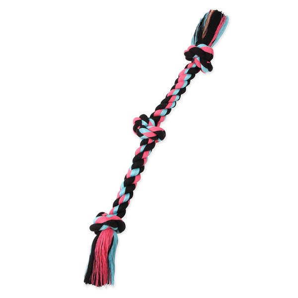 Mammoth Flossy Chews Rope Tug – Premium Cotton-Poly Tug Toy for Dogs – Interactive Rope Toy (Colors May Vary)