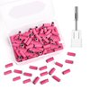 BQAN Sanding Bands for Nail Drills, 100pcs Small Bands 240 Fine Grit Nail File Sanding Bands with Upgrade 3.1mm Mandrel Drill Bits for Acrylic Nails Gel Manicure (Pink)