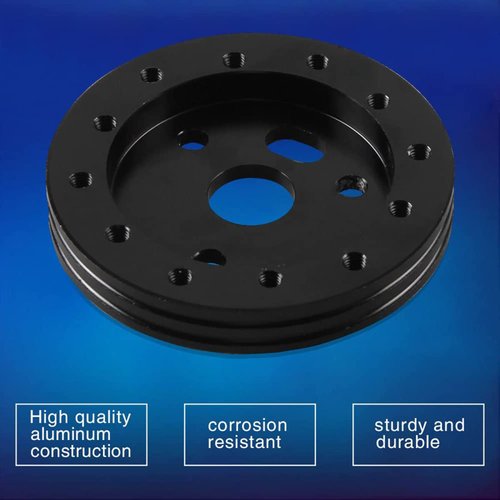 RULLINE 0.5" Steering Wheel Hub Adapter Conversion Spacer 6 Hole to 3 Hole Grant Adapter Boss Kit Black