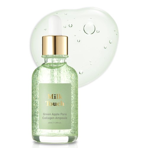 MILKTOUCH Green Apple Pore Collagen Ampoule for Face | Daily Face Moisturizer Skin Moisturizing Serum for Face | Facial Serum w/Collagen & Niacinamide Oil Control Moisturizer 1.35 fl oz