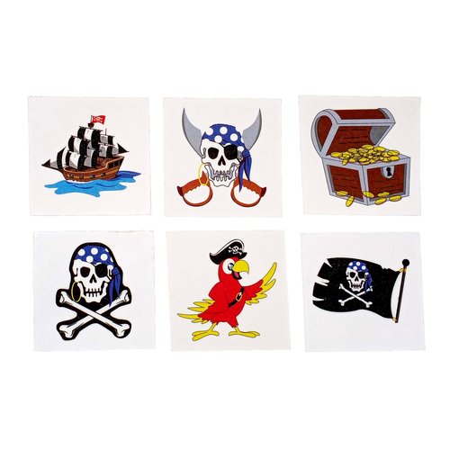 Pirate Tattoos, Pirate Party Fake Tattoo Party Supplies - 72 Piece Party Pack!