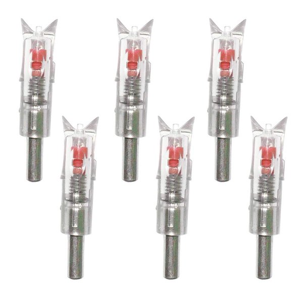 Reikawa 6PCS Lighted Nocks for Crossbow with .300''/7.62mm Inside Diameter,Half Moon Style Lighted Archery nocks
