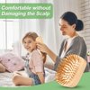 JiedHiur Wooden and Bamboo Hair Brush, Natural Material Air Cushion Brush Detangling Brush for Women, Men and Kids, Massager Hair Brush for Hair Growth