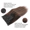 ABH AMAZINGBEAUTY HAIR Yaki Straight Clip ins Rooted Black Piano Natural Black #1B With Chocolate Brown #4 Two Tone Light Yaki Clip in Human Hair 12 Inch Yaki Clip ins for Black Women 120G Full Head