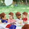 24 Pieces Western Cowboy Hat Set, Felt Cowboy Themed Party Hats with Paisley Bandanas for Adult Kids Cowboy Costume Party (Brown, Red, Blue)