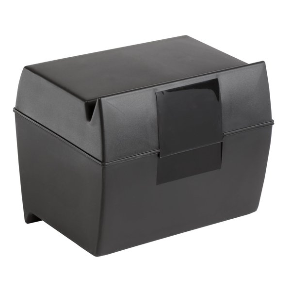 Oxford Plastic Index Card Box, 5 x 8 Inches, 500 Card Capacity, Black (01581)