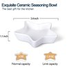 Star Soy Sauce Dish - Delling Dipping Bowls/Dish, Ceramic Dipping Sauce Cups for Soy Sauce, Sushi Sauce, Condiment, BBQ, Small Pinch Bowls, Set of 6, White, 1.2 Oz for America Anniversary