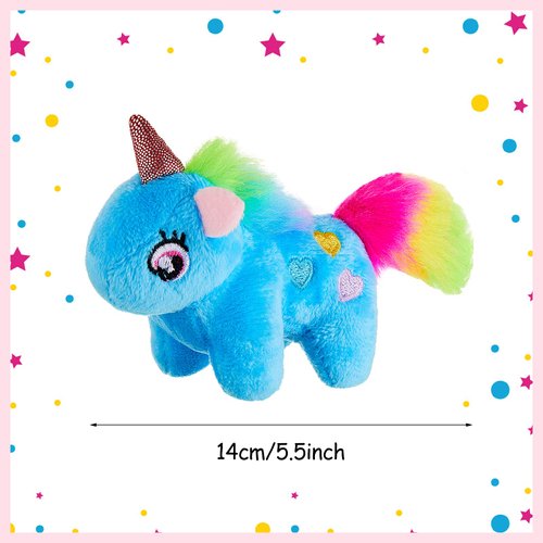 8 Pieces Mini Plush Unicorn Toys Animal Stuffed DIY Keychain Accessories Cotton Unicorn Decorations for Birthday Baby Shower Xmas Wedding Party Favors(Heart Style)