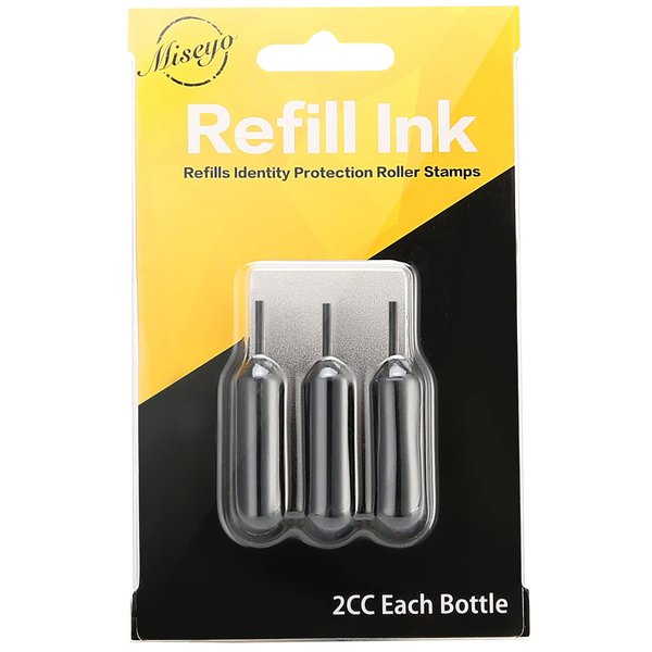 Miseyo Roller Stamp Refill Ink - 3 Pack - Black Ink