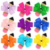 Tigeen 9 Pcs Pencil Girls Hair Bow 4.9 Inch Back to School Hair Bow Ponytail Holder Hair Clips School Bow Alligator Clip Grosgrain Ribbon for Babies Toddler Teen Gift Kindergarten, 9 Colors