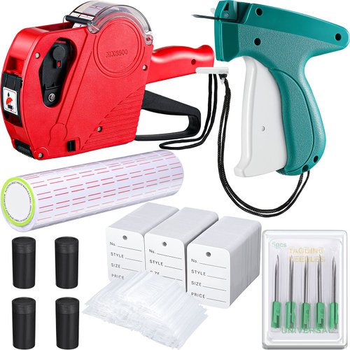 5111 Pricing Guns and Labels for Retail Price Tag Gun Tag Attacher Guns Clothes Garment Label Machine Plastic Fasteners Barbs Needles Sticker Tags for Clothing Price Retail Grocery Store