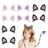 16 Pcs Cat Ears Hair Clips for Girls Cat Themed, Toddlers Animal Hair Pins Glitter Accessories for Girls Hair Clips Kids Easter Halloween Costume Party Supplies
