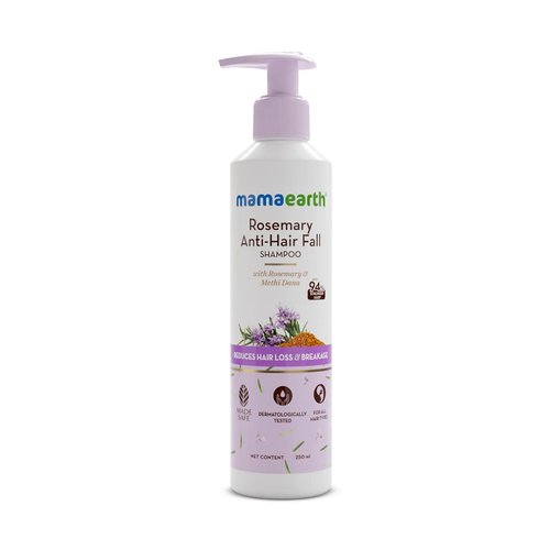 MAMAEARTH Rosemary Anti-Hair Fall Shampoo with Methi Dana | Controls Hair Loss & Breakage | Build Up Clarifying & Hydrating Formula | 8.45 Fl Oz/250ml
