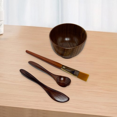 BEECO GIF2U Skincare Face Mask Mixing Bowl Set,Makeup Skin Care Products for Clay Mask,Home DIY Beauty & Personal Care Tools Kit Wood Bowl,Spatula,Spoon,Brush,Facial Headband,Wrist Washband