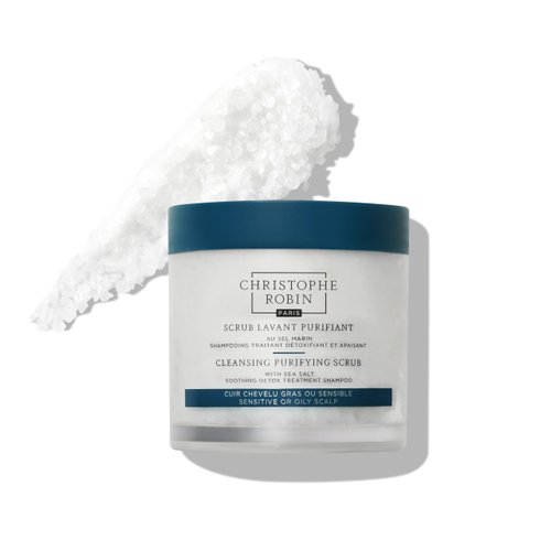 Christophe Robin Cleansing Purifying Scrub with Sea Salt for Oily and Itchy Scalp Detox 250ml (Low Dioxane) 2024 Edition