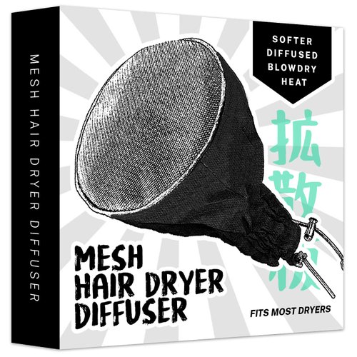 ION MESH HAIR DRYER DIFFUSER SOCK For Curly & Wavy Hair, Fits MOST Standard Size Blow Dryers (Silver)