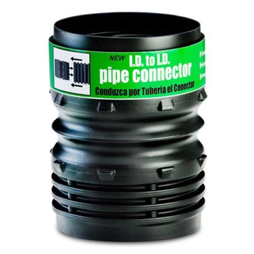 Flex-Drain ADP53302 I.D. to 4-Inch I.D. Pipe Connector, Landscaping Drain Pipe Adapter,black