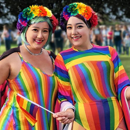 ZLIXING Rainbow Headband Pride Outfits Accessories Women Girls Sunflower Crown Gay Pride Accessories Shirt Stuff for LGBTQ Party Decorations