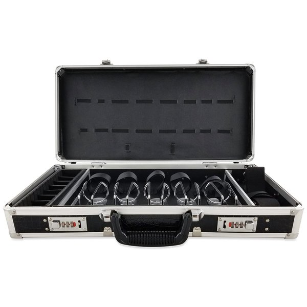 Common Wealth Black & Silver Barber Organizer Stylist Lock Travel Case Clippers Trimmers Styling Tools Holder