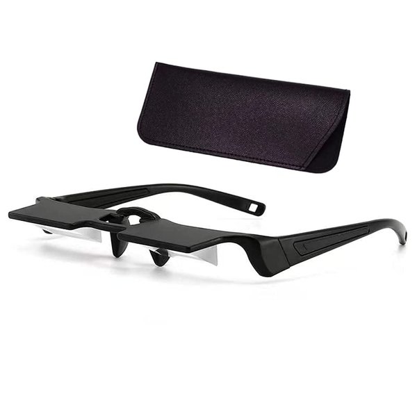 Sigvetan 2022 Lazy Glasses Laying Down Light Prism Glasses Light-weight 90°Angle Prism Glasses Neck Relaxer for Lying down Reading and Watching Tv/Phone（Black