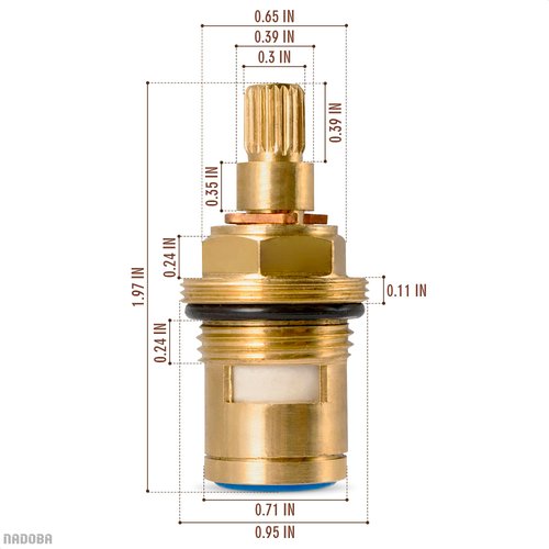 Brass Bathroom Sink Faucet Valve Stem - 2Pcs Hot and Cold Ceramic Disc Stem Valve Repair Bathroom Faucet Stem Cartridge Replacement - Brass Kitchen faucet Cartridge Replacement Sink Faucet