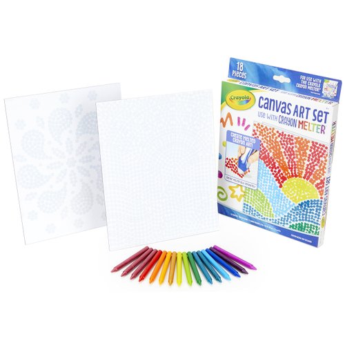 Crayola Crayon Melter Art Set, Pixel Art, For use with Crayola Crayon Melter (Sold Separately), 2 Canvas Boards, 8 Crayons, Pixelism Art Guide, Great for Art Projects