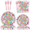 80 Pcs Its Me Hi Im The Birthday Girl Its Me Party Supplies Tableware Music Birthday Decorations includes Paper Dinner Plates Napkins Forks Dinnerware for In My Birthday Era Birthday Party Favors