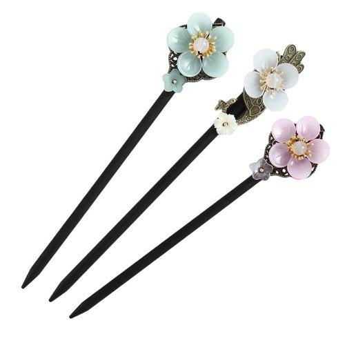 3PCS Chinese Japanese Style Hair Sticks Wooden Hair Chopsticks Handmade Carved Hair Pins Chinese Hair Chopsticks for Women