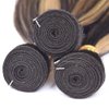 P1B27 Highlight Straight Bundles Human Hair Honey Blonde Bundle 8 10 12 Inch Two Tone Black and Blonde Straight Human Hair Bundle Double Weft Brazilian Virgin Remy Hair Extensions