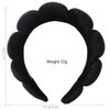 Spa Headbands for Women-Headband for Washing Face, Makeup, Skincare, Shower, Hair Accessories -Sponge & Velvet Fabric Headband (Black)