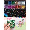 Kalolary 4boxes Butterfly Heart Shape Nail Art Glitter Sequins, Laser Holographic 3D Thin Star Heart Butterfly Plum Blossom Glitter for Valentine's Day Nail Art Decoration Resin Mold DIY