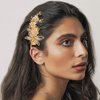 Yean Gold Dragonfly Wedding Hair Clip Flower Hair Barrettes Pins Bridal Hair Accessories for Women and Girls （Pack of 2）