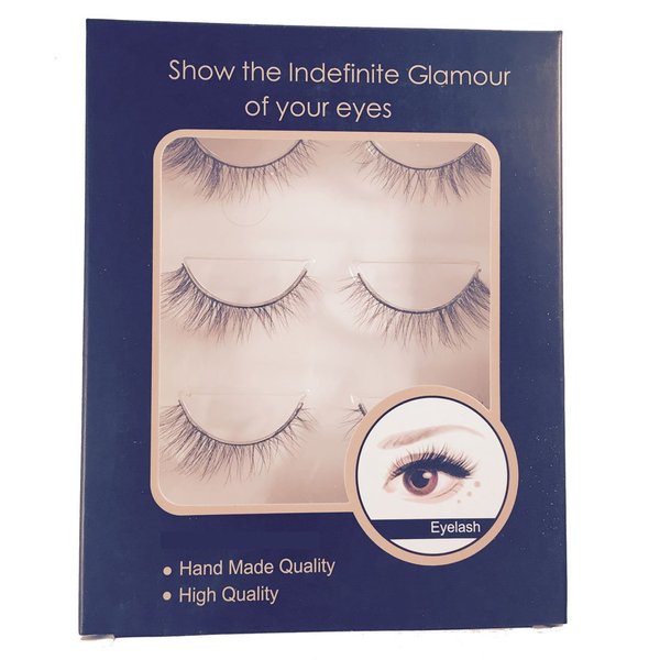 3 Pairs of 100% Real Horse Hair Strip Lashes - False Eyelashes-967