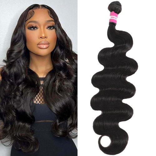 ADOIFAIR Human Hair Bundles Body Wave 1 Bundles 20 Inch 100% Unprocessed Brazilian Virgin Hair Bundles Human Hair Weave Bundles Body Wave Human Hair Extensions Natural Color