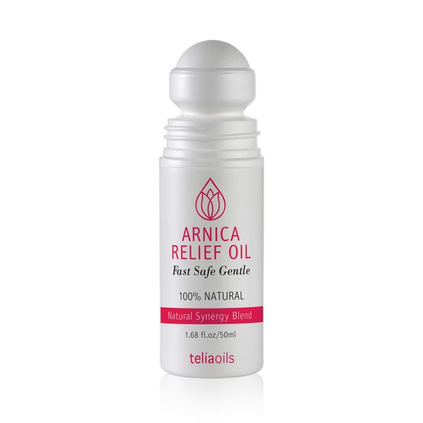 Teliaoils Arnica Oil Roll-on (50ml / 1.68 Fl Oz) – Sore Muscle Relaxer Massage Oil with Tea Tree, Rosemary & Eucalyptus Essential Oil –Natural Topical Relief for Joints, Shoulder, Back
