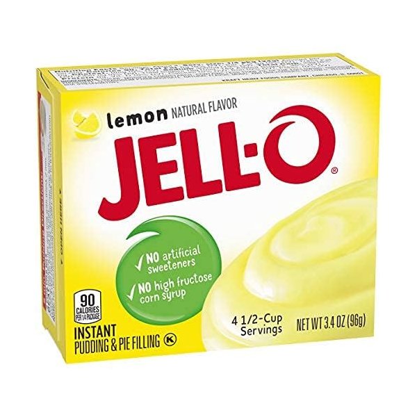 Jell-O Lemon Instant Pudding & Pie Filling, 3.4 Oz (96g) 3-pack